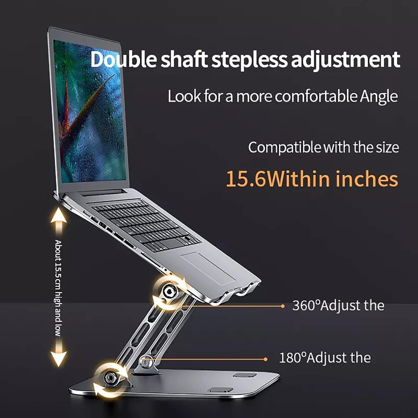 Laptop Stand, Laptop Holder, Multi-Angle Stand with Heat-Vent, Adjustable Notebook Stand for Laptops up to 17.3 inches, Compatible for MacBook Pro/Air, Surface Laptop(Grey)